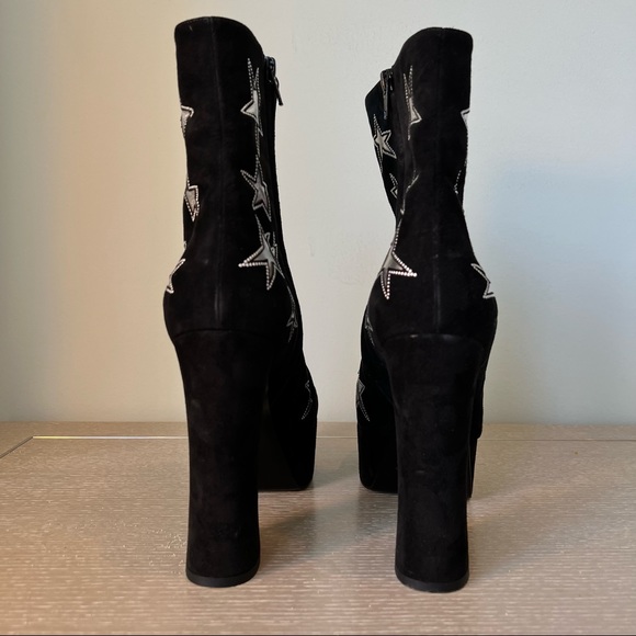 Saint Laurent Silver Star Black Heel Boot - Picture 4 of 6